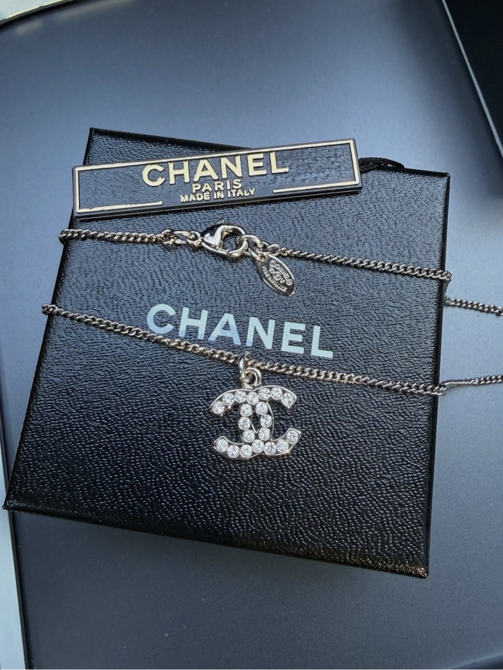 Authentic Chanel CC crystal necklace